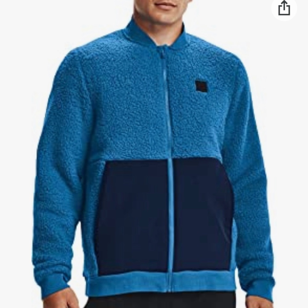 Under Armour Sherpa Bomber Jacket Blue Ultra-soft Comfort Men's